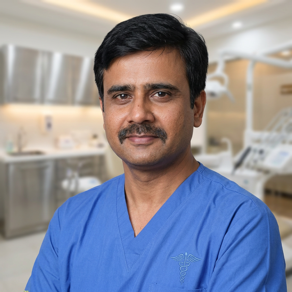 Dr. Sukumar Singh, oral and maxillofacial surgeon at Dr. Saket's Dental Makeover, Indirapuram
